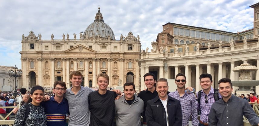 Dr. Anthony Jensen and students studying in Italy