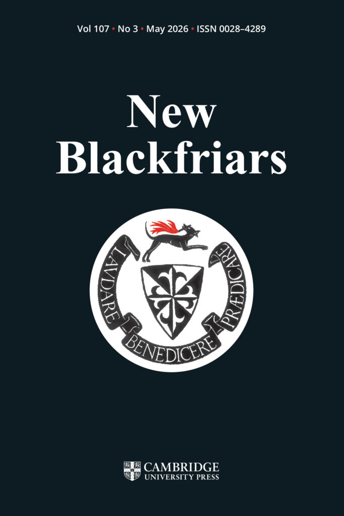 New Blackfriars cover - white text against a black background.